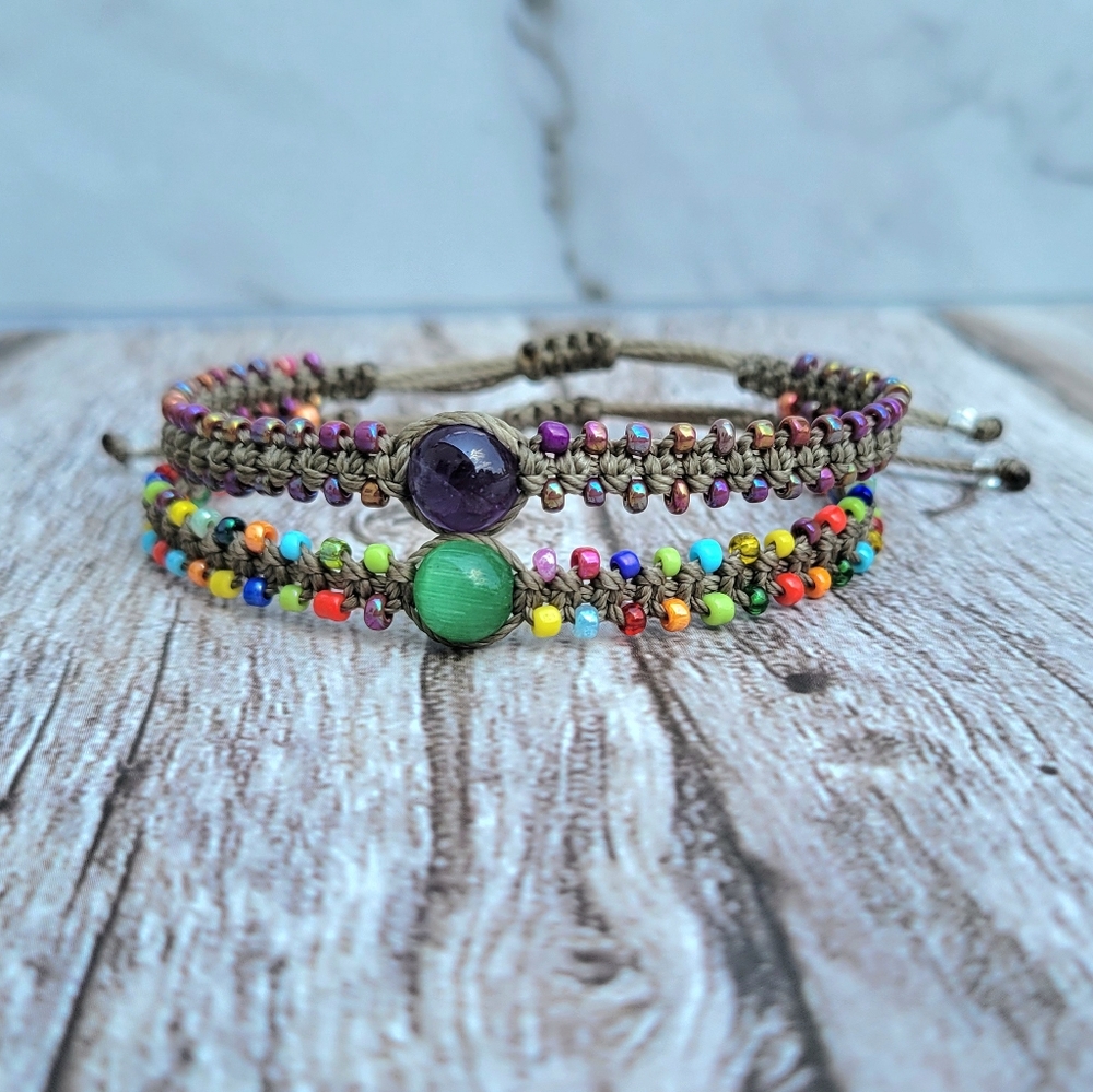 Colorful Waterproof Macrame Beaded Bracelets